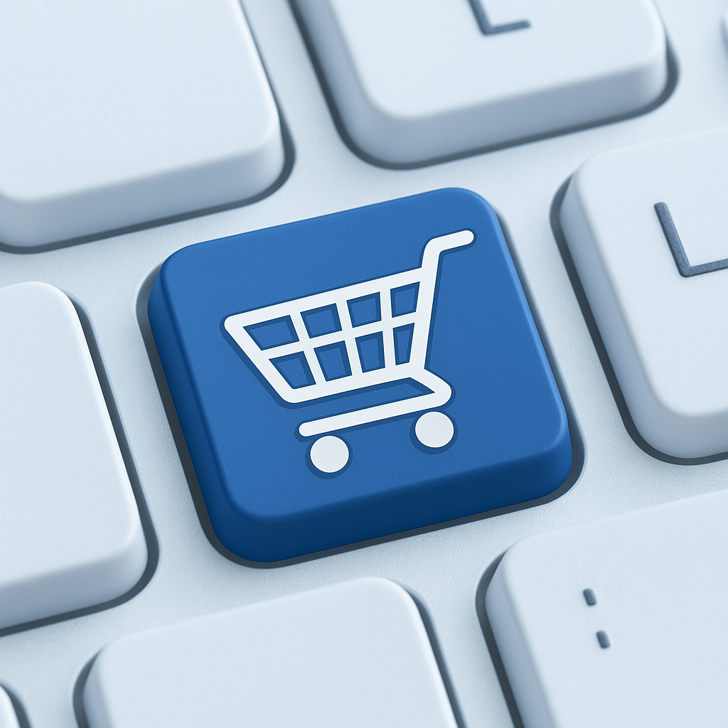 Onlineshop Symbol auf Tastatur